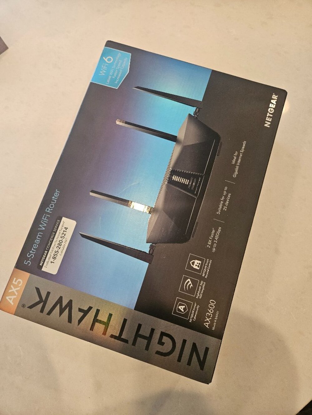 NETGEAR Nighthawk Dual-Band Router Model# RAX41 5-Stream Wifi 6 - Black